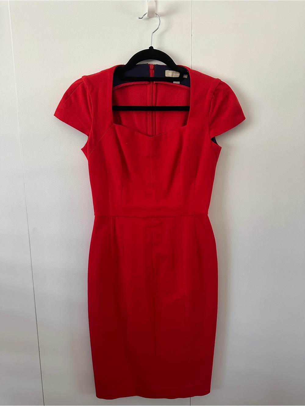 Banana Republic Red Square-Neck Sheath Dress size 4